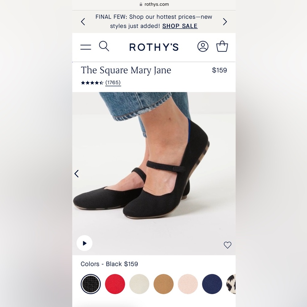 Rothy’s Black Square Mary Jane